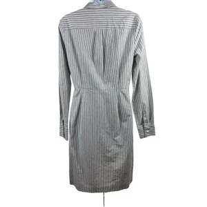 Calvin Klein Long Sleeve Button Up Dress Shirt Dress Sz 2 With Front Tie Waist thumbnail 4