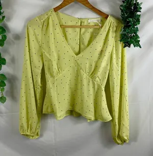 Lush Clothing NWT Polka dot v neck blouse thumbnail 1