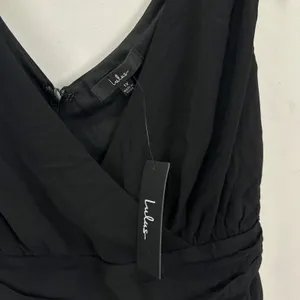 Lulus Thoughts of Hue Black Surplice Maxi Dress Chiffon Formal Evening 1X NWT thumbnail 11