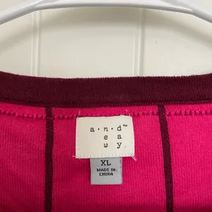 EUC | A New Day women’s maroon pink checkered‎ plaid button cardigan sweater XL thumbnail 4
