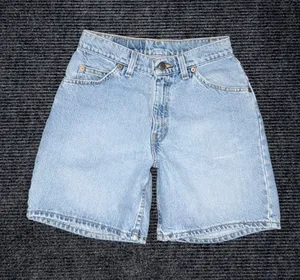 Vintage 90s Levi’s 950 Relaxed Mid Thigh Denim Shorts White Tab 5 / 25 USA Made thumbnail 1