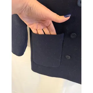 BDG Urban Outfitters Navy Blue Wool Blend Melton Boyfriend Coat Women's sz. XS thumbnail 10