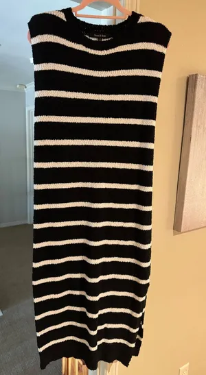Black striped dress thumbnail 1