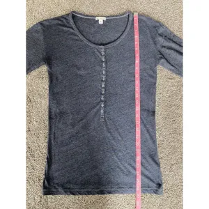 GAP Gray Henley Top Long Sleeve Button Front Soft Knit Shirt Size M thumbnail 5