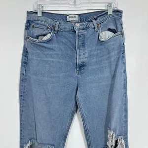 Agolde '90s distressed mid-rise straight-leg jeans Medium Wash‎ Size 31 Casual thumbnail 2