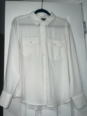 White Blouse long sleeve Size L thumbnail 1