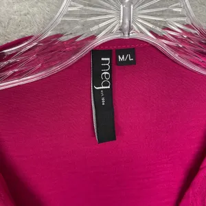 Meg Top Womens Medium Pink Sleeveless Drape‎ Neck Blouse Magenta Pullover Office thumbnail 2