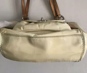 COACH Cream Leather All Over Logo Handbag thumbnail 6