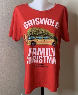 Griswold Family Christmas Vacation Size XL 15/17 Soft Shirt Red National Lampoon thumbnail 2
