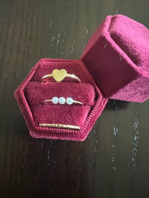 Ladies Gorgeous Golden Stackable Ring Trio Size 7 Gold thumbnail 2
