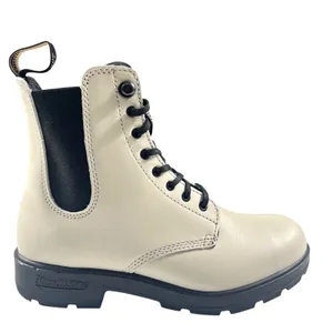 Blundstone Lace-Up Leather Boots Womens US 7 Cream Oat Combat Ankle Boot NEW thumbnail 4