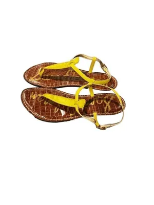 SAM EDELMAN Yellow Thong Sandals Womens 8.5 Flat Summer Trendy thumbnail 9