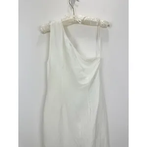 Madewell One Shoulder Midi Dress Linen Blend Lighthouse Minimalist US 4 NWT thumbnail 9