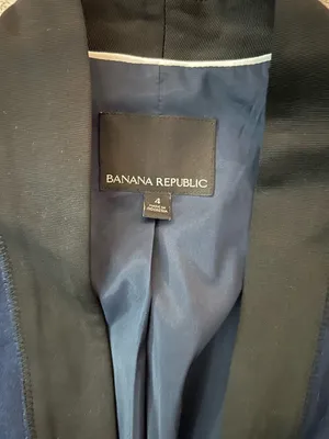 Banana Republic Navy Blazer with Black Trim thumbnail 3