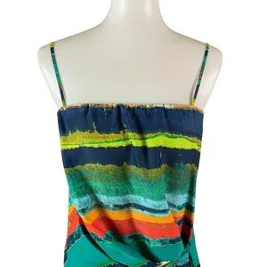 Rachel Rachel‎ Roy Multicolor Striped Asymmetrical Draped Dress Medium thumbnail 2