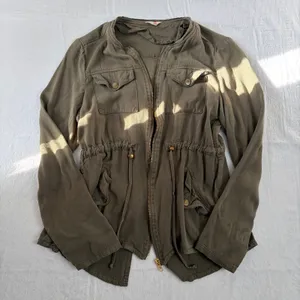 Guess Cargo Utility Jacket Women's M Green Viscose Military Gorpcore Retro Y2K thumbnail 2