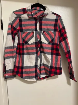 Aerie Flannel Shirt Button Down Plaid thumbnail 4