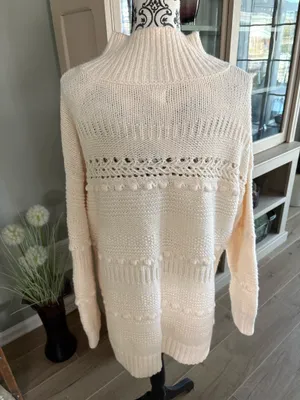 Blue and gray size XL beige high neck, sweat sweater thumbnail 3