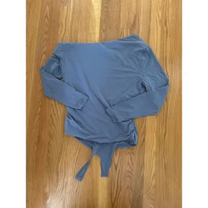Abercrombie & Fitch One Shoulder Ruched Long Sleeve Bodysuit Blue XL Modal Blend thumbnail 3
