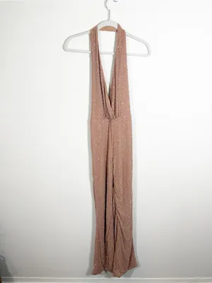 Oh Polly Amalfi Jumpsuit Plunge Embellished Size 0 thumbnail 3