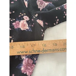 American Eagle Floral Maxi Dress Size L Black Cottage Prairie Country Hi Low thumbnail 11