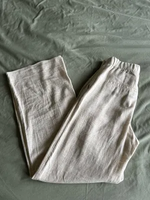 Abercrombie Sloane Linen Blend Tailored Wide Leg Pant thumbnail 10