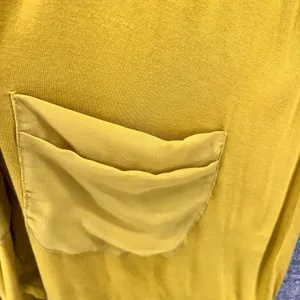 LOGO By Lori Goldstein Longline Cardigan Mustard Yellow 1X‎ thumbnail 4