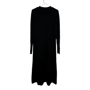 Madewell‎ Black Merino Wool Blend Ribbed Long Sleeve Midi Sweater Dress Size L thumbnail 8
