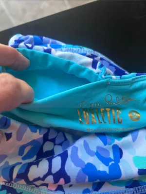 Lilly Pulitzer Luxletic Weekender Oasis Wave After Wave Cropped Leggings Sz Sm thumbnail 13
