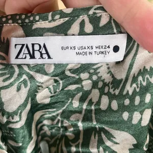 Zara Women's Green And White Floral Satin Slip Dress Size XS thumbnail 6