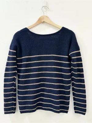 Sezane Women's Barry Cardigan Striped Navy Size XXS thumbnail 5