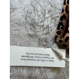 Q-NOVA Organic Cotton Leopard Print Triangle Bralette Adjustable Straps NWT thumbnail 2