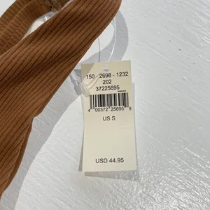 New Aerie Offline Ribbed Plunge Double Strap Mesh Back Sports Bra Brown Size Small thumbnail 18