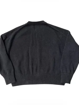 Quince 100% organic cotton Charcoal Boyfriend Crewneck Sweater - Ribbed Hem thumbnail 4