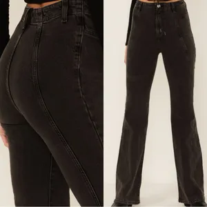 FREE PEOPLE We The Free Florence High Rise Flare Black Jeans thumbnail 4