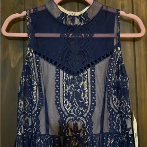 Altar’d State navy blue lacy dress Medium NWT thumbnail 4