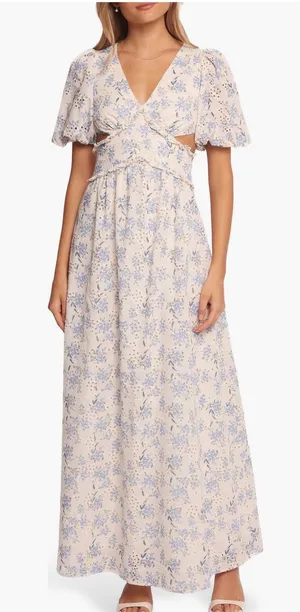 Petal and Pup Jemima Flora Eylet Cutout Maxi Dress thumbnail 1