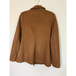 Windsor Faux Suede Brown Double Breasted Blazer XS NWT thumbnail 2