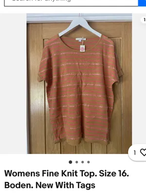 Boden Pink Sequins and Mustard Striped Short-Sleeve Knit Top | US4/UK8 thumbnail 14