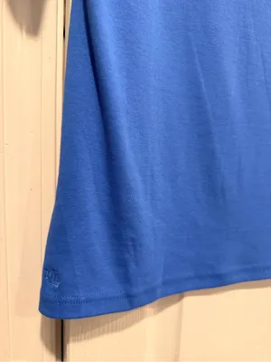 NWOT LRL Ralph Lauren Size L Blue Top Cuffed Short Sleeve Stretch Classic Logo thumbnail 2