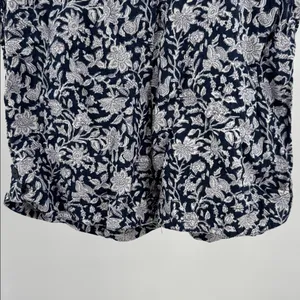 pure Jill 100% Linen Navy Floral Women’s Shorts J.Jill summer vacation beach L thumbnail 7