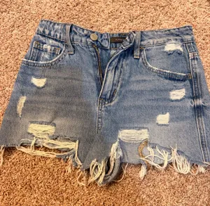 Vervet Flying Monkey Blue Distressed Denim Cutoff Shorts thumbnail 1