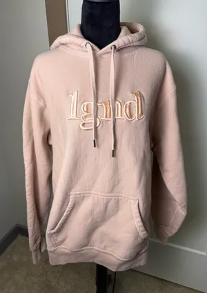 LGND Supply Co. Womens Light Pink Heavyweight Hoodie Embroidered Logo Sweatshirt thumbnail 1