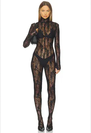Lace Jumsuit Black thumbnail 3