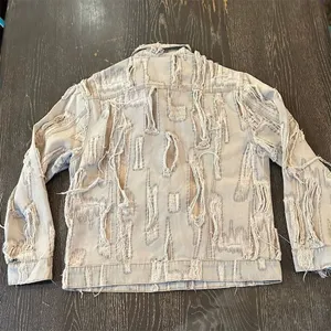 True Religion Women's Distressed Denim Jacket Blue Size M Casual Button Front thumbnail 11
