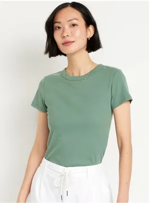 Old Navy Snug Crop T-Shirt Herbal Green thumbnail 1