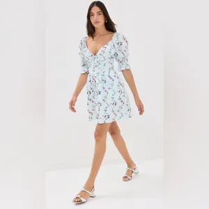SOLD OUT Hill House Home The Ophelia Mini Dress in Pond Floral Size XS thumbnail 2