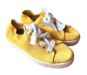 NEW NWOB VERBENAS‎ Suede Espadrille Sneaker Yellow Sz 37 thumbnail 1
