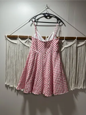 Trixxi Pink & White Floral Spaghetti-Strap Fit-and-Flare Mini Dress thumbnail 5