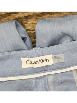 NWT Calvin Klein Womens Faux-Denim Mid Rise Wide-Leg Pants Light Indigo Blue 4 thumbnail 8